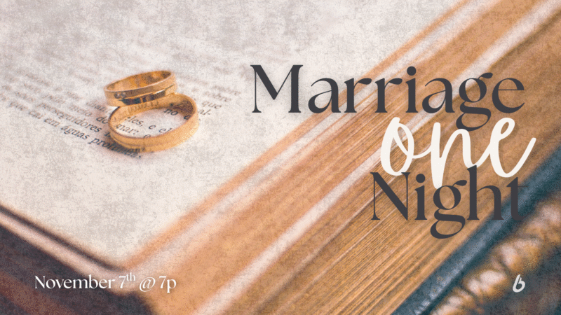 Marriage One Night - November 7 at 7pm at VB